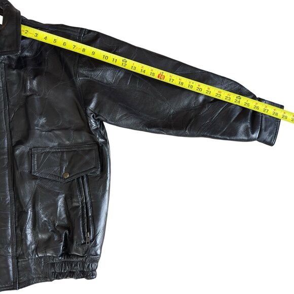 Vintage 90's Flight Path Leather Motorcycle Jacket Small Black - Picture 11 of 16